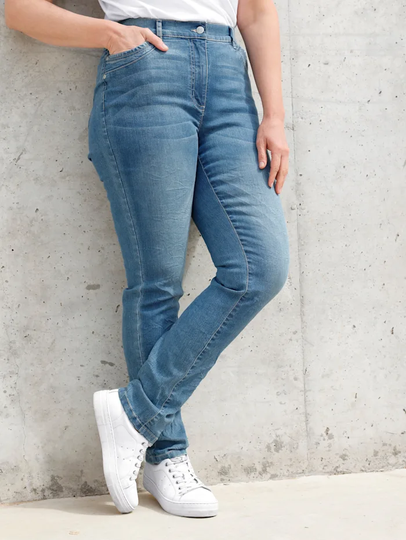 Jeans med krinklad effekt MIAMODA Blue bleached