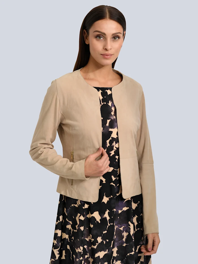 Skinnjacka med rund halsringning Alba Moda Nude