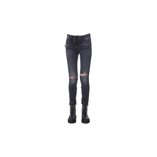 Unravel Project - Skinny Jeans - Svart - Dam - Storlek: W27,W25