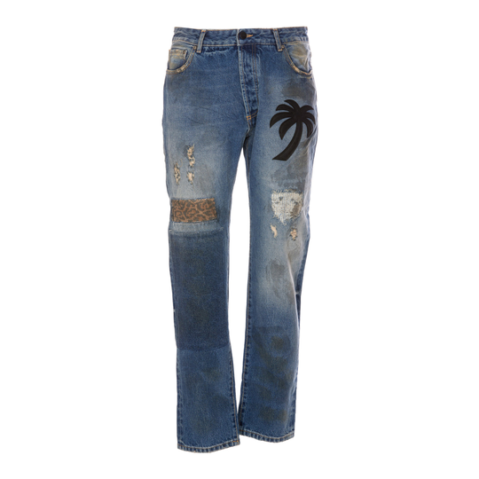 Palm Angels - Baggy Jeans - Blå - Herr - Storlek: W30,W32,W33,W31