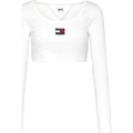 Långärmade T-shirts Tommy Jeans CAMISETA BLANCA MUJER DW0DW13496