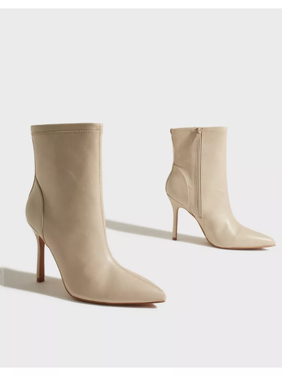 Only Shoes Onlcali-1 Pu Heeled Boot Stövletter Creme