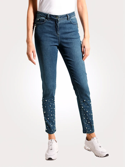 Jeans med pärlor MONA Blå