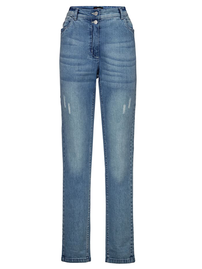 Jeans med nötta effekter MIAMODA Blå