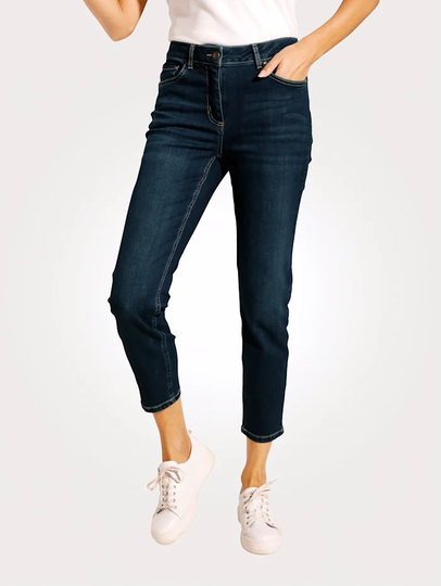 Jeans i 7/8-längd med avsmalnande ben MONA Mörkblå