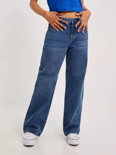 Noisy May - High waisted jeans - Medium Blue Denim - Nmamanda Nw Wide Jeans VI140MB Noos - Jeans