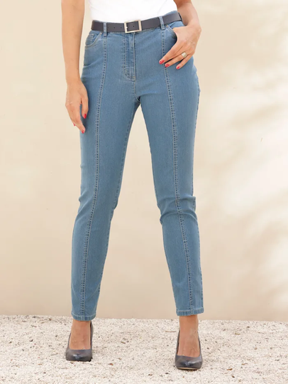 Jeans i sportig stil m. collection Blue bleached