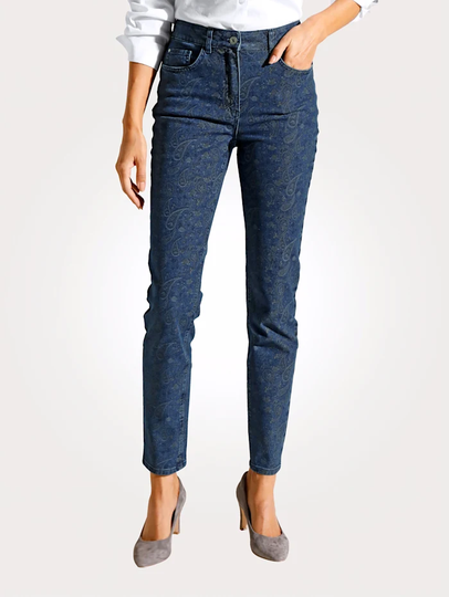 Jeans med paisleymönster MONA Blå