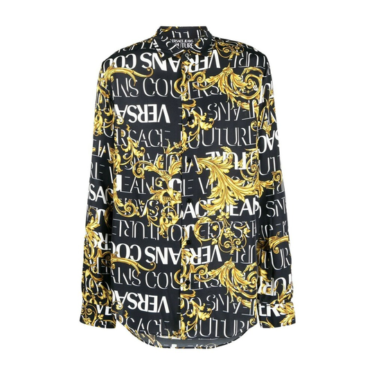Versace Jeans Couture - Skjortor - Svart - Herr - Storlek: Xl,L