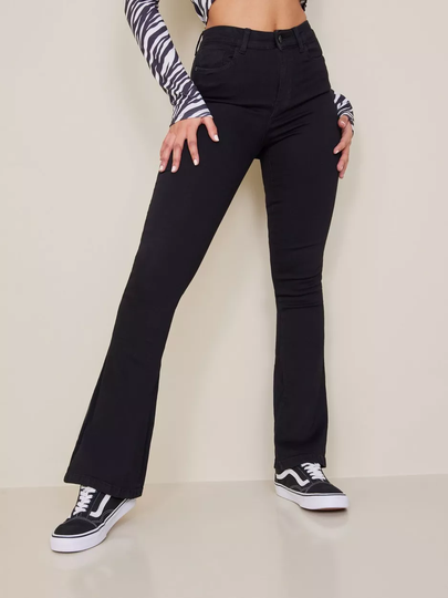 Noisy May - Flare jeans - Black - Nmsallie Hw Flare Jeans VI023BL Noo - Jeans