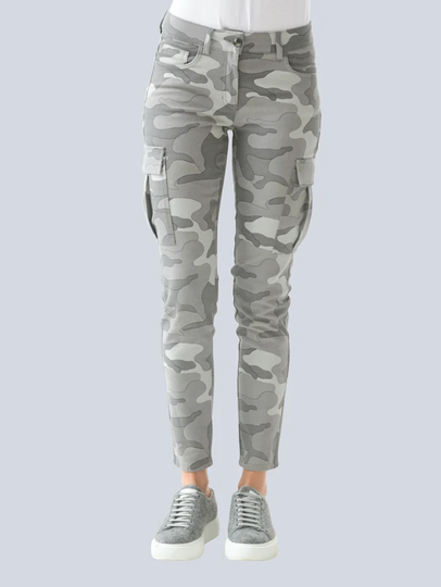 Jeans med benfickor Alba Moda Grå