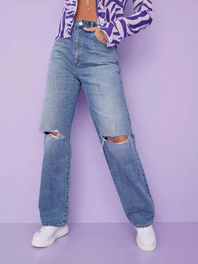 Abrand Jeans - High waisted jeans - Denim - A Carrie Jean Amelia Rip - Jeans