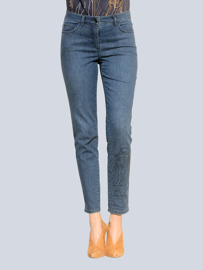 Jeans med stenmotiv Alba Moda Blå