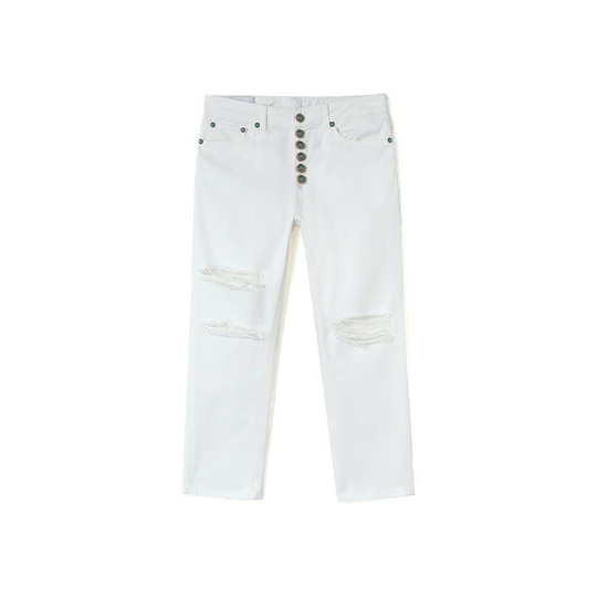 Dondup - Boyfriend Jeans - Vit - Dam - Storlek: W28,W27,W25