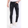 Stuprörsjeans Local Fanatic Jeans Blekt Färgstänk Slim Fit