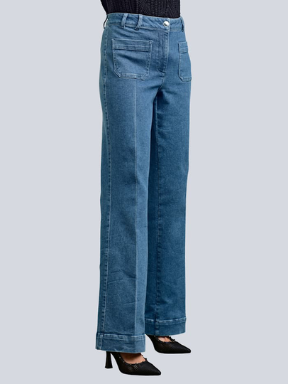 Jeans med vida ben Alba Moda Jeansblå