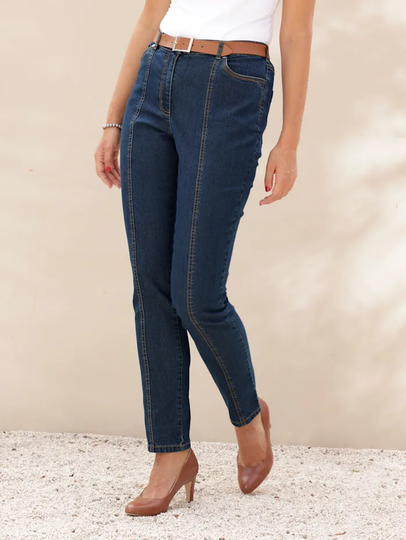 Jeans i sportig stil m. collection Blå
