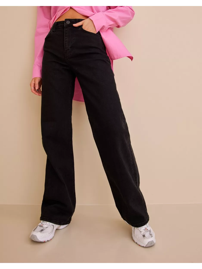 Pieces Pcholly Hw Wide Jeans Blc Noos Bc High waisted jeans Black Denim