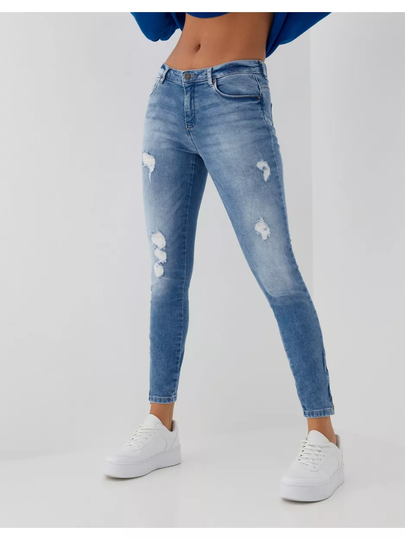 Noisy May Nmkimmy Nw Ank Zip Jeans AZ093LB Bg Slim fit jeans Ljus Blå