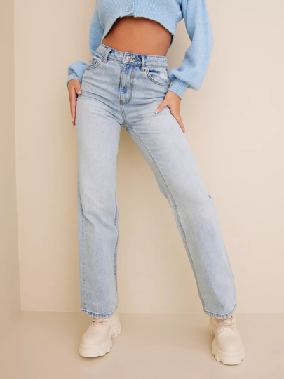 Vero Moda - High waisted jeans - Light Blue Denim - Vmkithy Hr Loose Str Jeans LI365 - Jeans