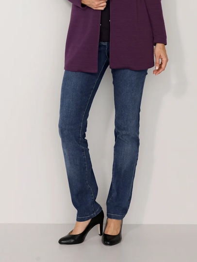 Jeans med blommig stendekoration Paola Dark blue