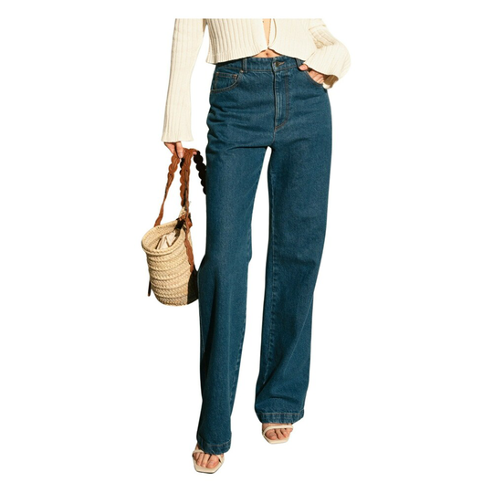 Alohas - Boyfriend Jeans - Blå - Dam - Storlek: S