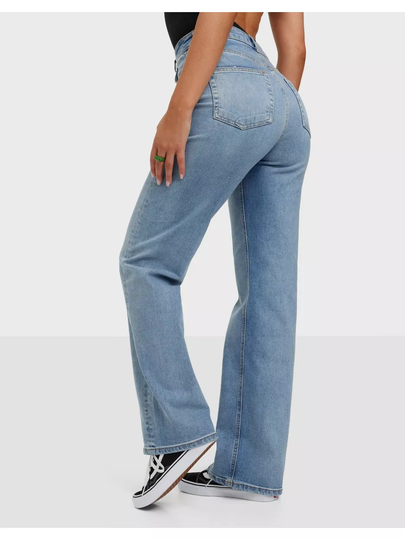 Pieces Pcholly Hw Wide Jeans Mb Noos Bc High waisted jeans Medium Blue Denim