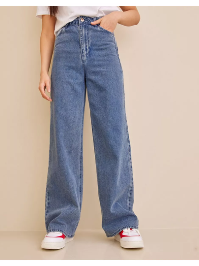 Pieces Pcelli Ultra Hw Wide Jeans Lb Bc Boyfriend jeans Light Blue Denim