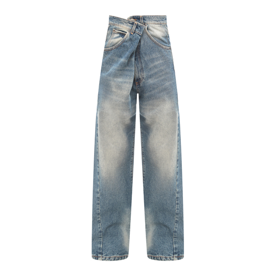 Darkpark - Boyfriend Jeans - Blå - Dam - Storlek: W27,W25