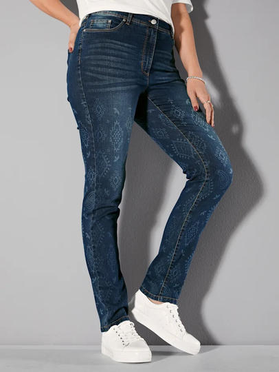 Jeans med grafiskt mönster MIAMODA Dark blue