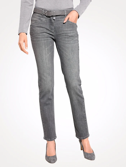 Jeans med dekornitar Toni Grå