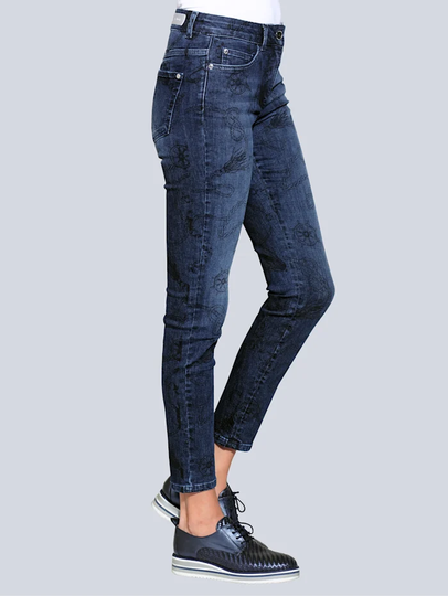 Jeans med tryckt mönster Alba Moda Blue stone