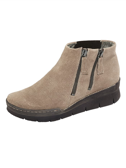 Bekväma kängor i präglad mocka Relaxshoe Mullvad