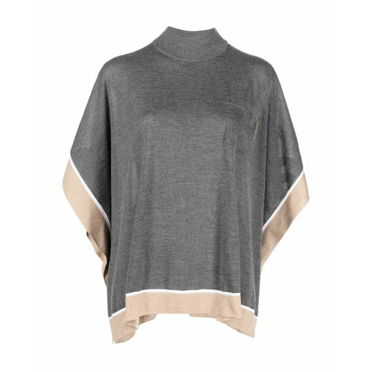 Brunello Cucinelli - Capes och Ponchos - Grå - Dam - Storlek: L,M,S