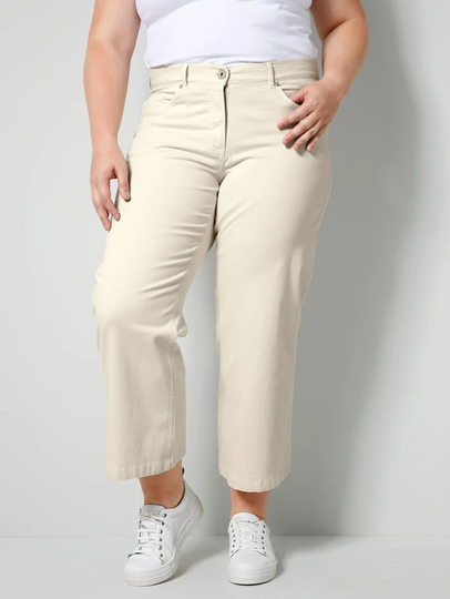 Jeans i 5-ficksmodell Sara Lindholm Beige