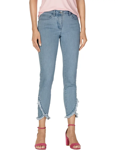Jeans med fransar AMY VERMONT Blue bleached
