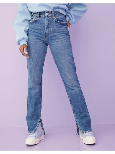 Gina Tricot Original slit jeans Straight jeans Blue