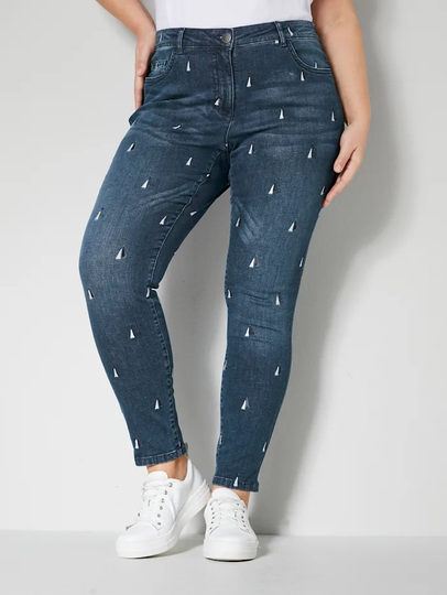 Jeans med broderi Janet & Joyce Blue stone