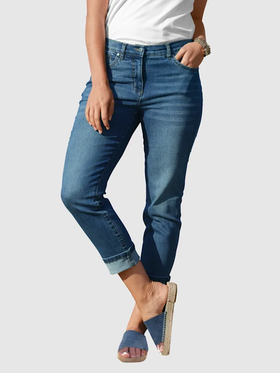 Jeans med återvunnen bomull Delmod pure Blue stone