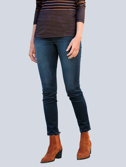 Jeans med dragkedjedetalj vid ficköppningarna Alba Moda Dark blue