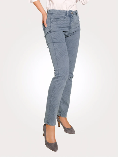 Jeans med prickmönster MONA Rökblå