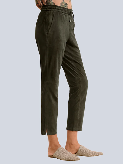 Skinnbyxor av prima getmocka Alba Moda Khaki