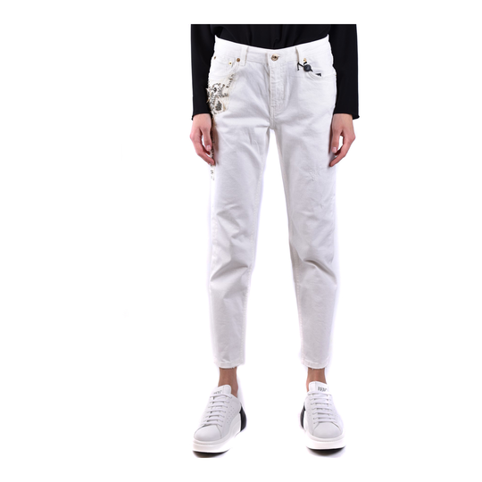 Twinset - Boyfriend Jeans - Vit - Dam - Storlek: W25