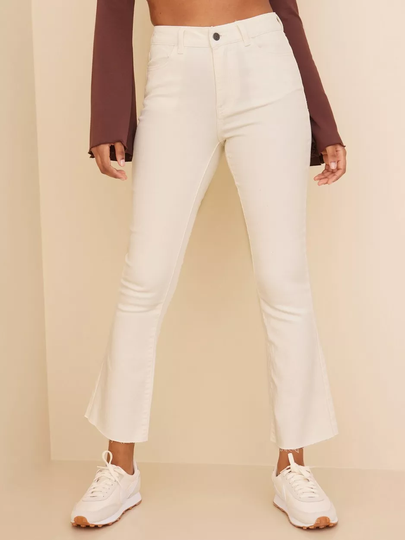 Object Collectors Item - Flare jeans - Ljus Grå - Objmarina Belle Twill Jeans 109 - Jeans
