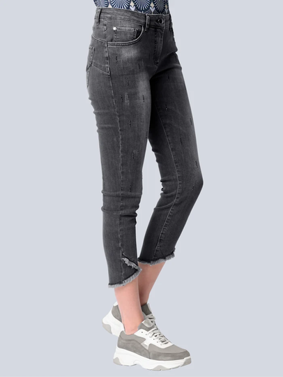 Jeans med strasstenar Alba Moda Grå