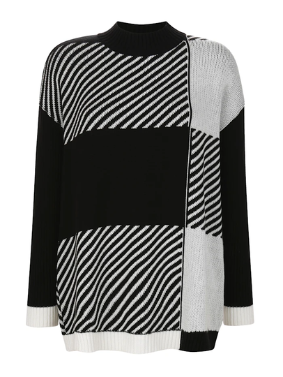 Tröja i poncho-modell AMY VERMONT Svart/Vit