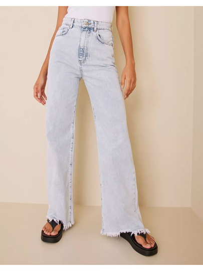 Gina Tricot Wide jeans High waisted jeans Light Blue