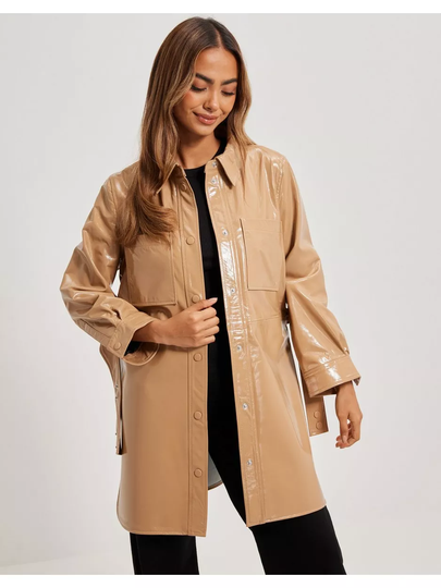 Y.A.S Yaslana 7/8 Leather Jacket - Ca Skinnjackor Tannin