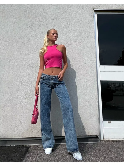 NLY Trend Low Waist Wide Leg Jeans Wide leg jeans Stone Blue