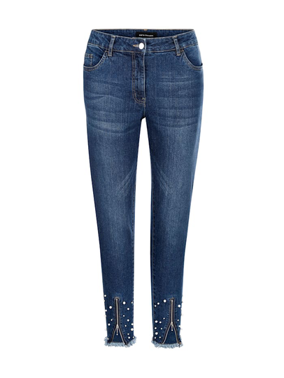 Jeans med pärlor MIAMODA Blue stone